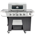 3-In-1  Five-Burner Propane Gas Grill with Side Burner