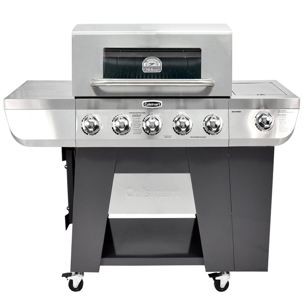 3-In-1  Five-Burner Propane Gas Grill with Side Burner