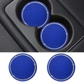 Universal Vehicle Bling Travel Auto Cup Holder Insert Coasters,2.75 Inch Crystal Rhinestone Car Interior Accessories Durable Anti Slip Silicone Car Coasters (Pack of 2) (Blue)