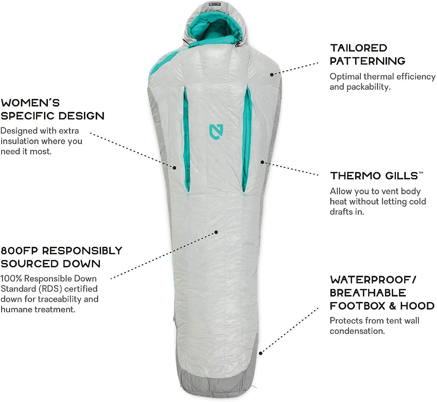 Nemo Aya Women's 800-Fill Down Mummy Sleeping Bag