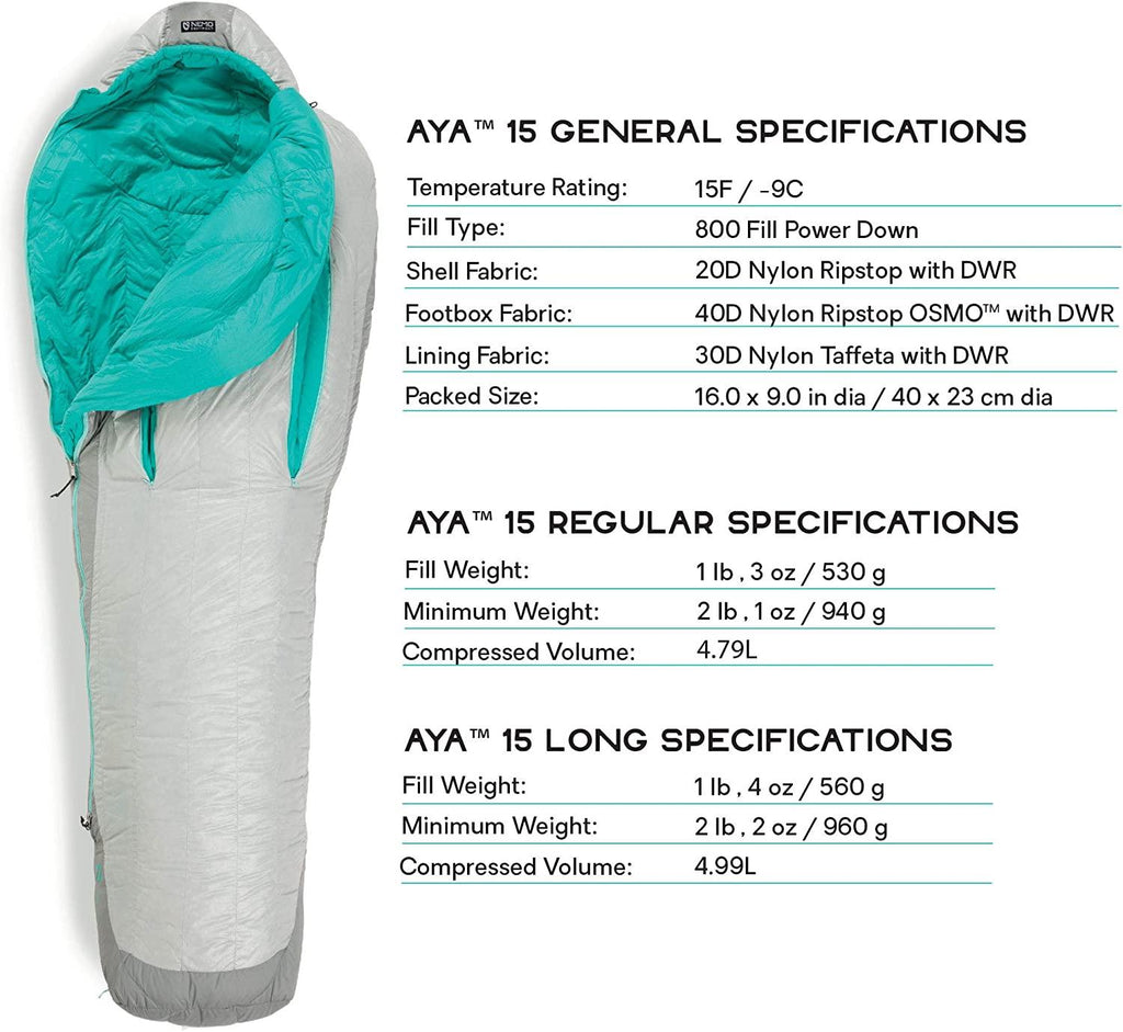 Nemo Aya Women's 800-Fill Down Mummy Sleeping Bag