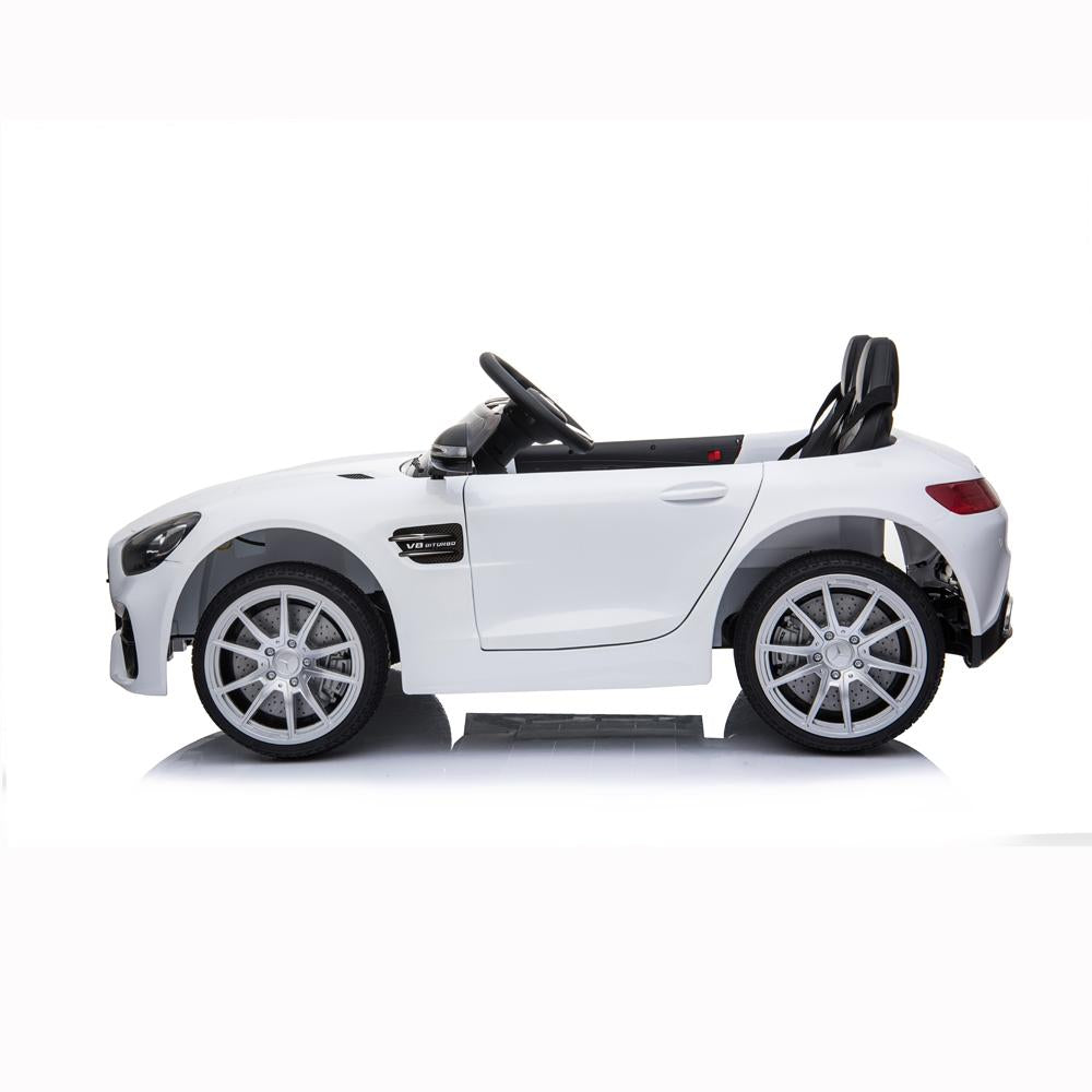 kids Ride On Toys 12 Volt Car, URHOMEPRO Electric Power Wheels Car, Ride On Cars for 3-6 Years Toddlers, Ride On Truck Car w/ Remote Control, 3 Speeds, Spring Suspension, LED Light, White, W5673