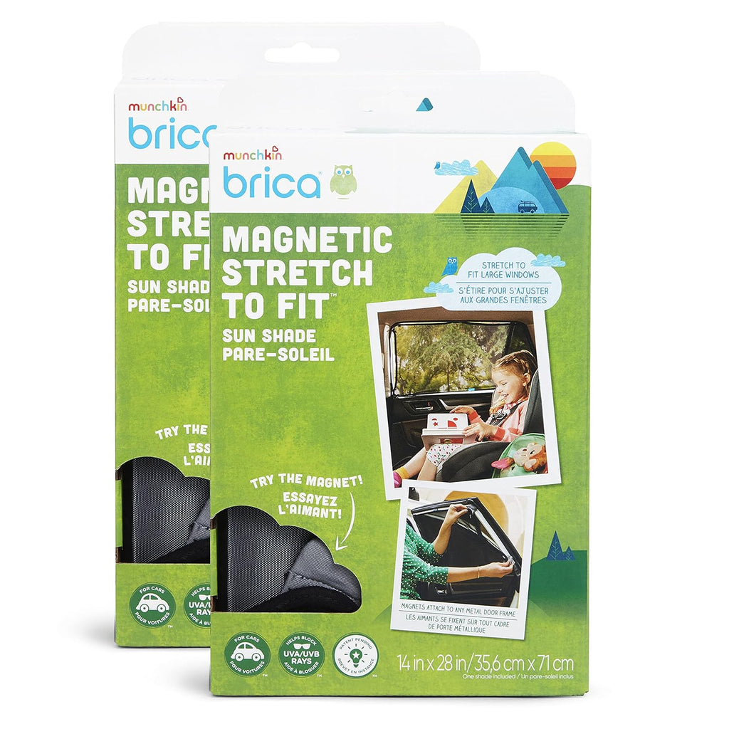 MunchkinBricaMagnetic Stretch to FitSun Shade, Black, 2 Pack