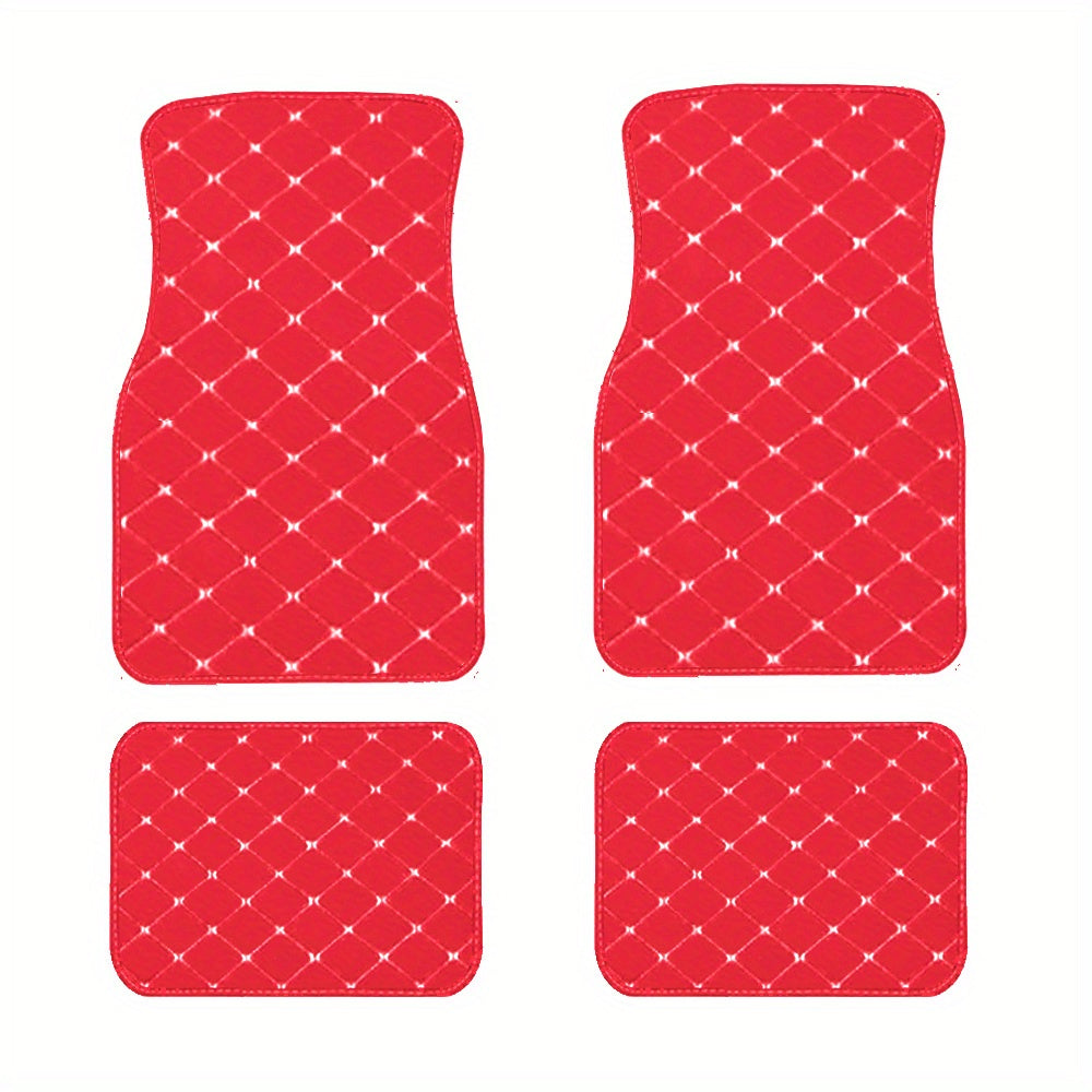 4pcs Car Floor Mats Universal Waterproof Front Rear Full Set Auto Rugs Leather Car Carpet Accessories Interior