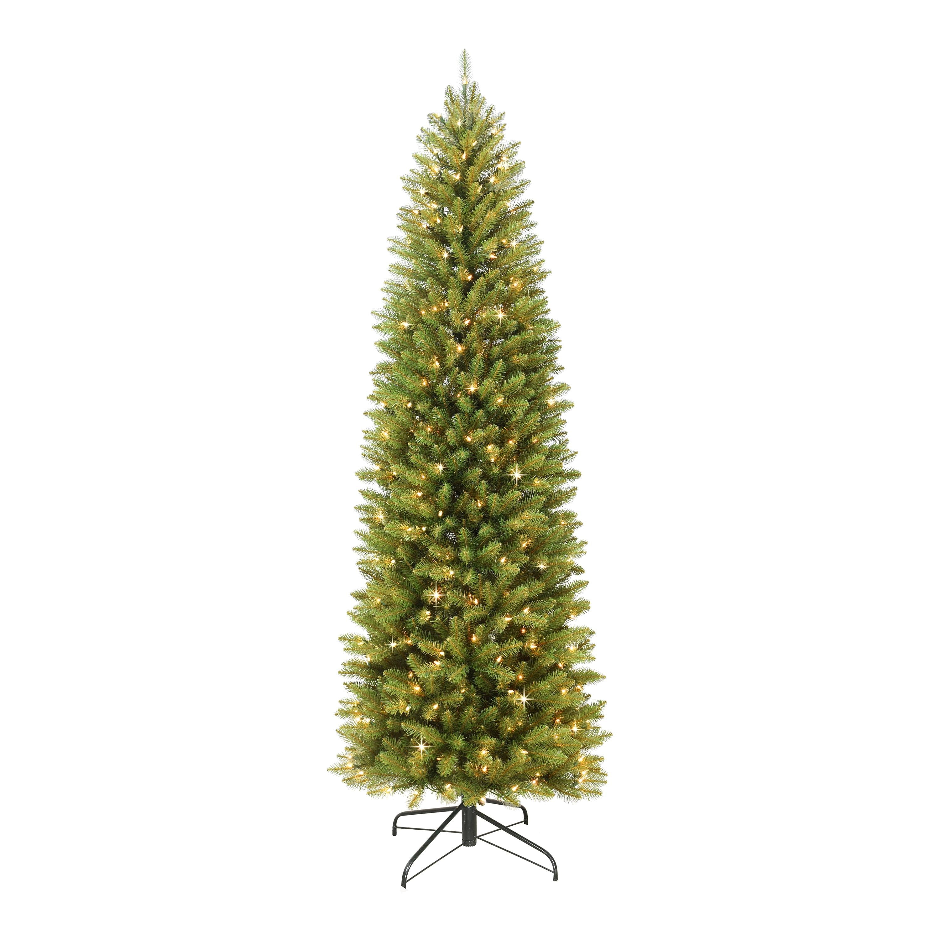 Puleo International 6.5 ft. Pre-lit Fraser Fir Pencil Artificial Christmas Tree with 250 UL listed Clear Lights