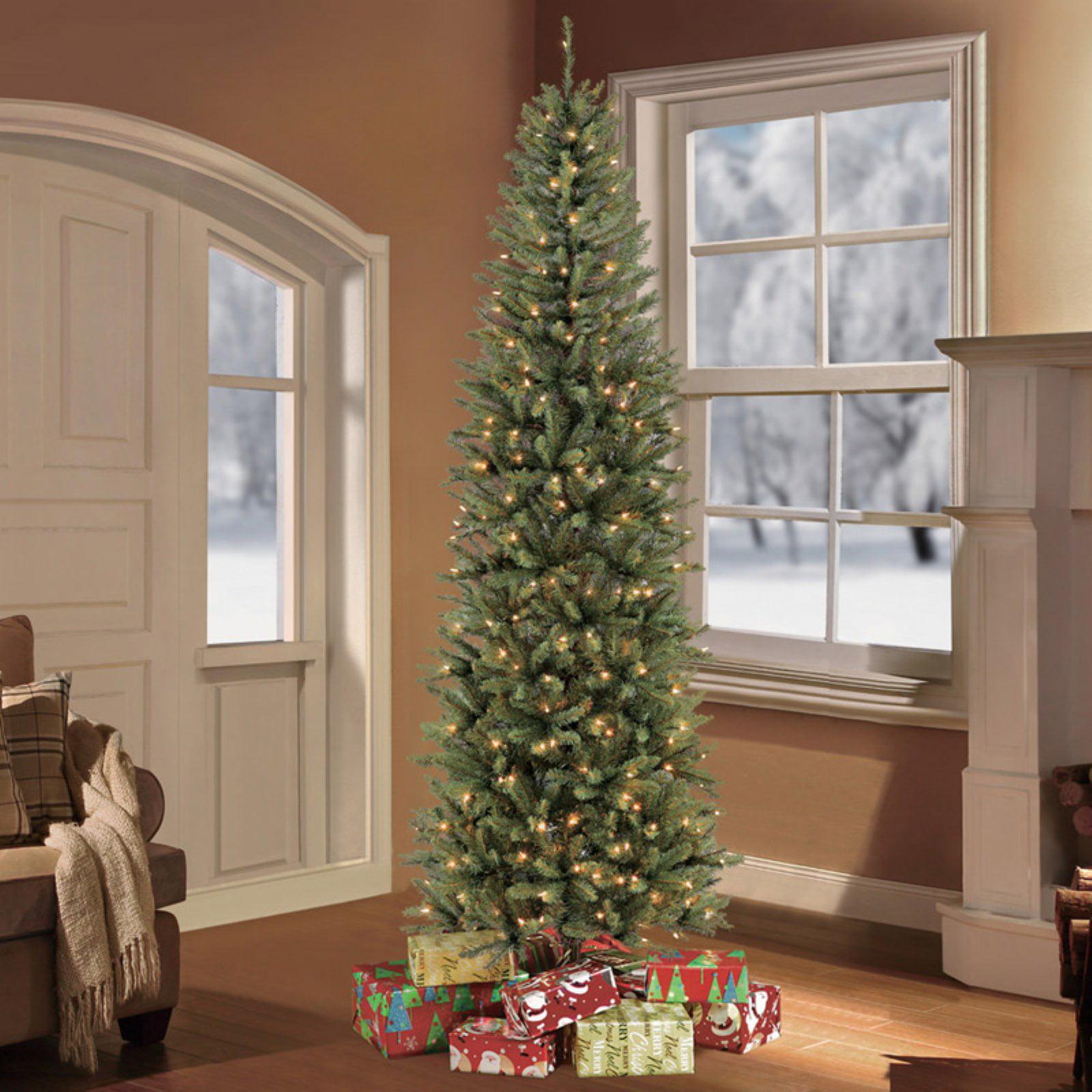 Puleo International 6.5 ft. Pre-lit Fraser Fir Pencil Artificial Christmas Tree with 250 UL listed Clear Lights
