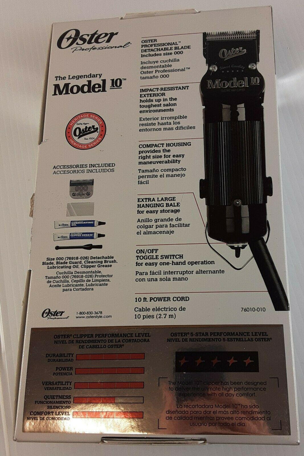 Professional Hair Clippers Trimmers Oster The Legendary Model 10 Barber Tool