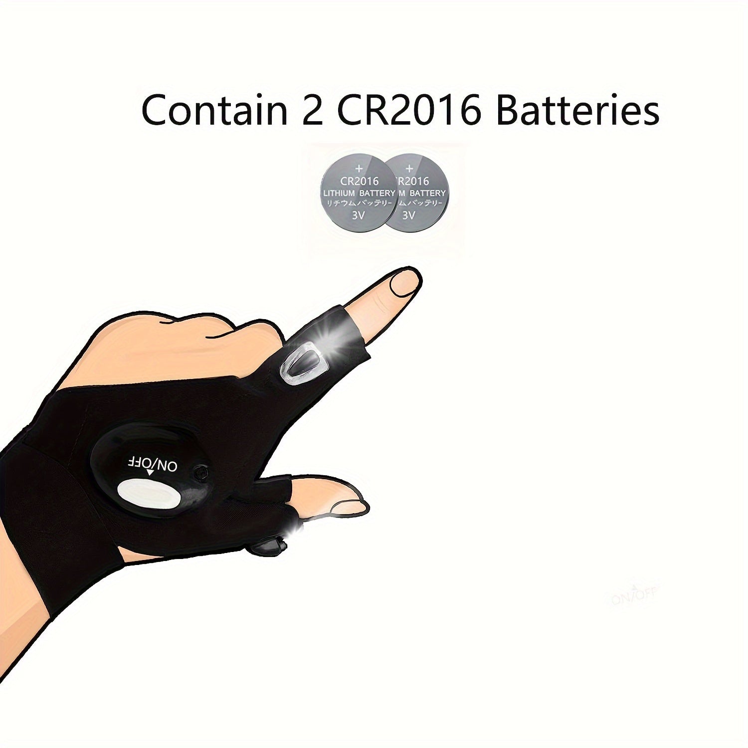 LED Flashlight Gloves-CR2016 Battery Powered (Battery Not Included), Gifts For Dad Boyfriend, Gadget Hands-Lights For Camping Fishing Repairing