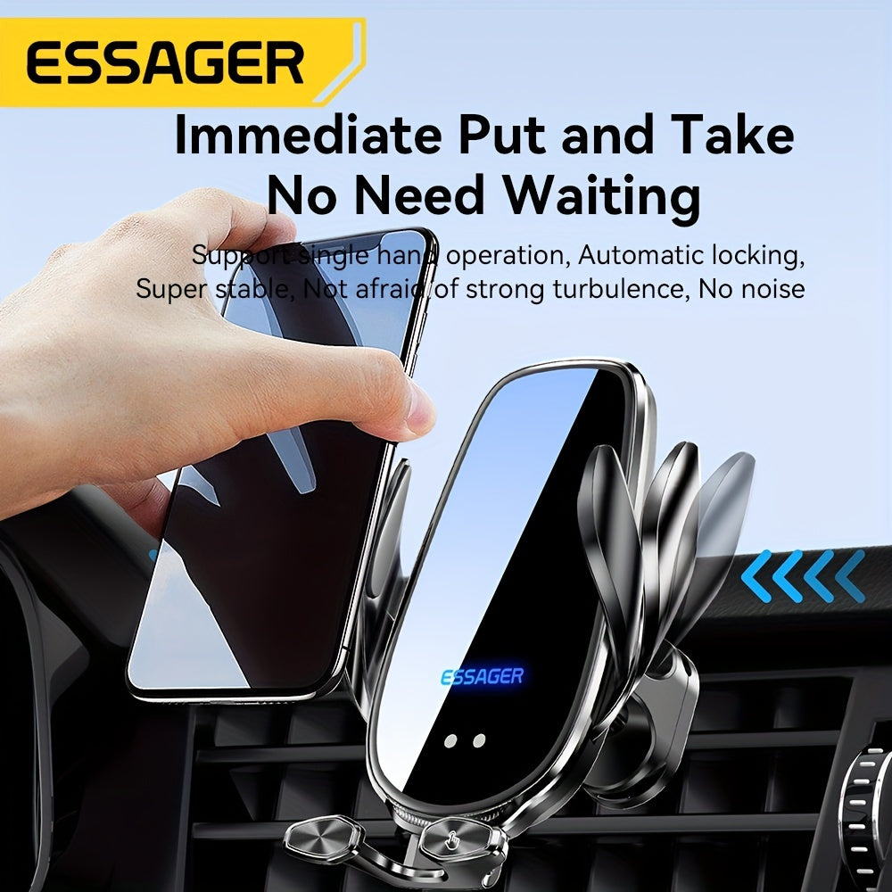 Essager Qi 15W Wireless Charger Car Phone Holder In Car Air Vent Mount For  14 13 12 X Pro Max Xiaomi Fast Charging Car Accessories, Office Accessories, School Supplies, Perfect Gift For Christmas Birthday