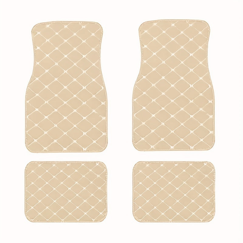 4pcs Car Floor Mats Universal Waterproof Front Rear Full Set Auto Rugs Leather Car Carpet Accessories Interior