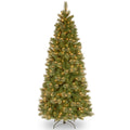 National Tree Company 7 1/2' Tacoma Pine Slim Hinged Tree with 500 Clear Lights