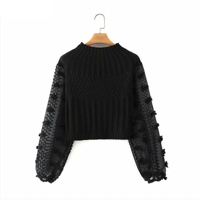 knitted patchwork sweater