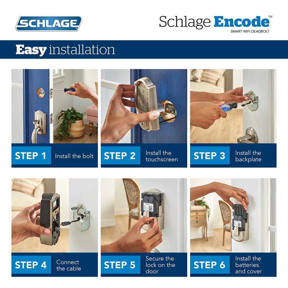 Camelot Encode Smart Wifi Door Lock with Alarm in Aged Bronze