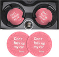 8sanlione 2 Pack Car Cup Holder Coasters, 2.75 Inch Non-Slip PVC Insert Cup Coaster, Anti-Scratch Auto Cup Mats for Women Men, Vehicle Interior Accessories Universal for Car, SUV, Truck (D Pink/2PCS)