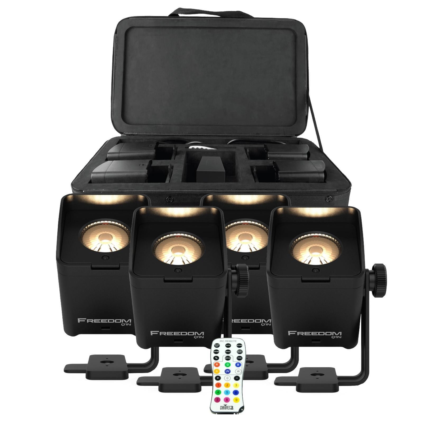 Chauvet DJ Freedom Q1N Pin Spot RGB+WW Light Systems Package