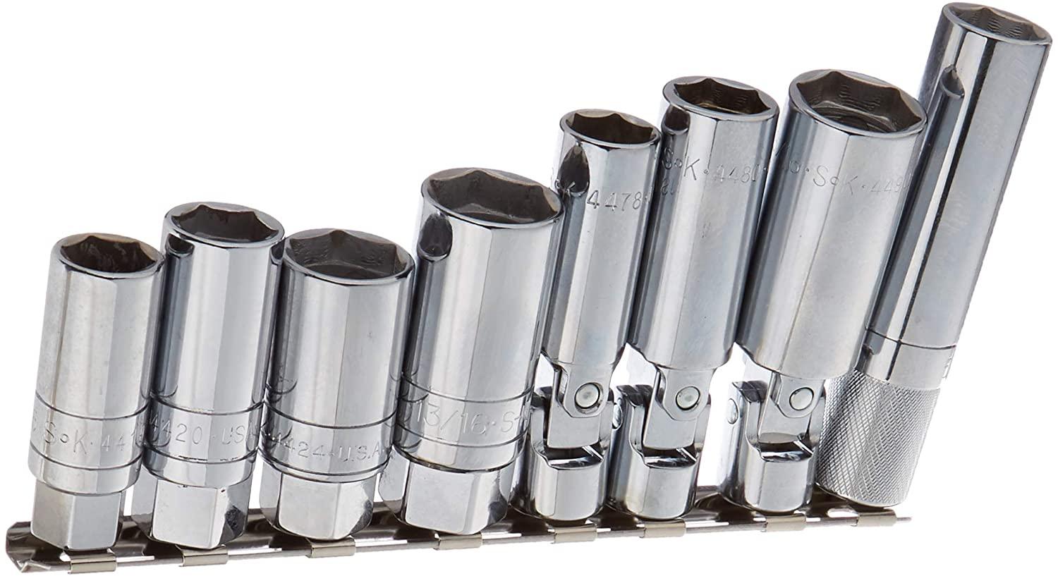 SK Hand Tool 4498 8 Piece 3/8" Drive Spark Plug Socket Set