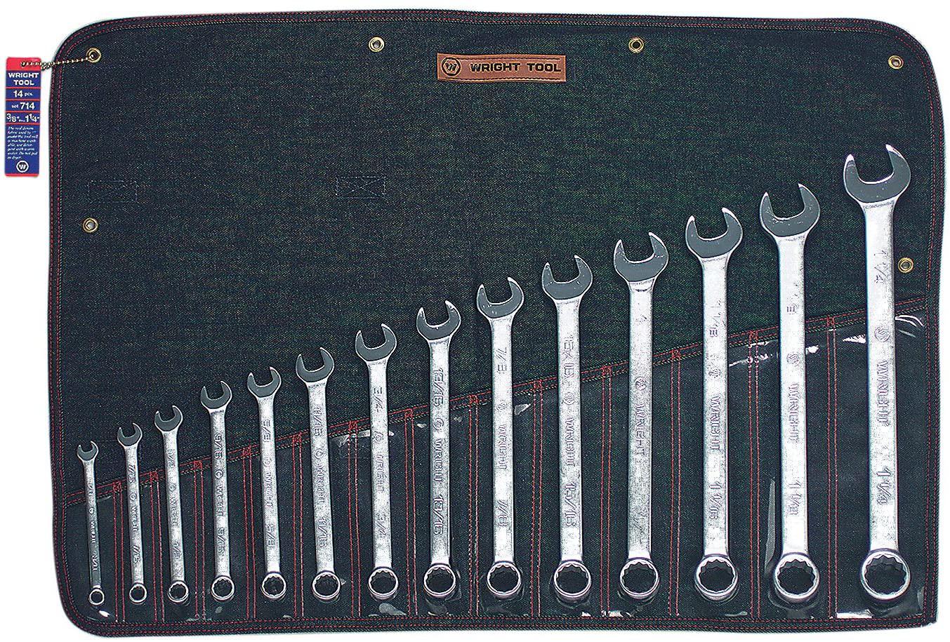 Wright Tool 714 Wrightgrip 14-Piece 12-Point Combination Wrench Set