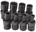 3/8 In Dr 6 Pt Swivel Universal Flex SAE Fractional Impact Socket Set 8-Pc