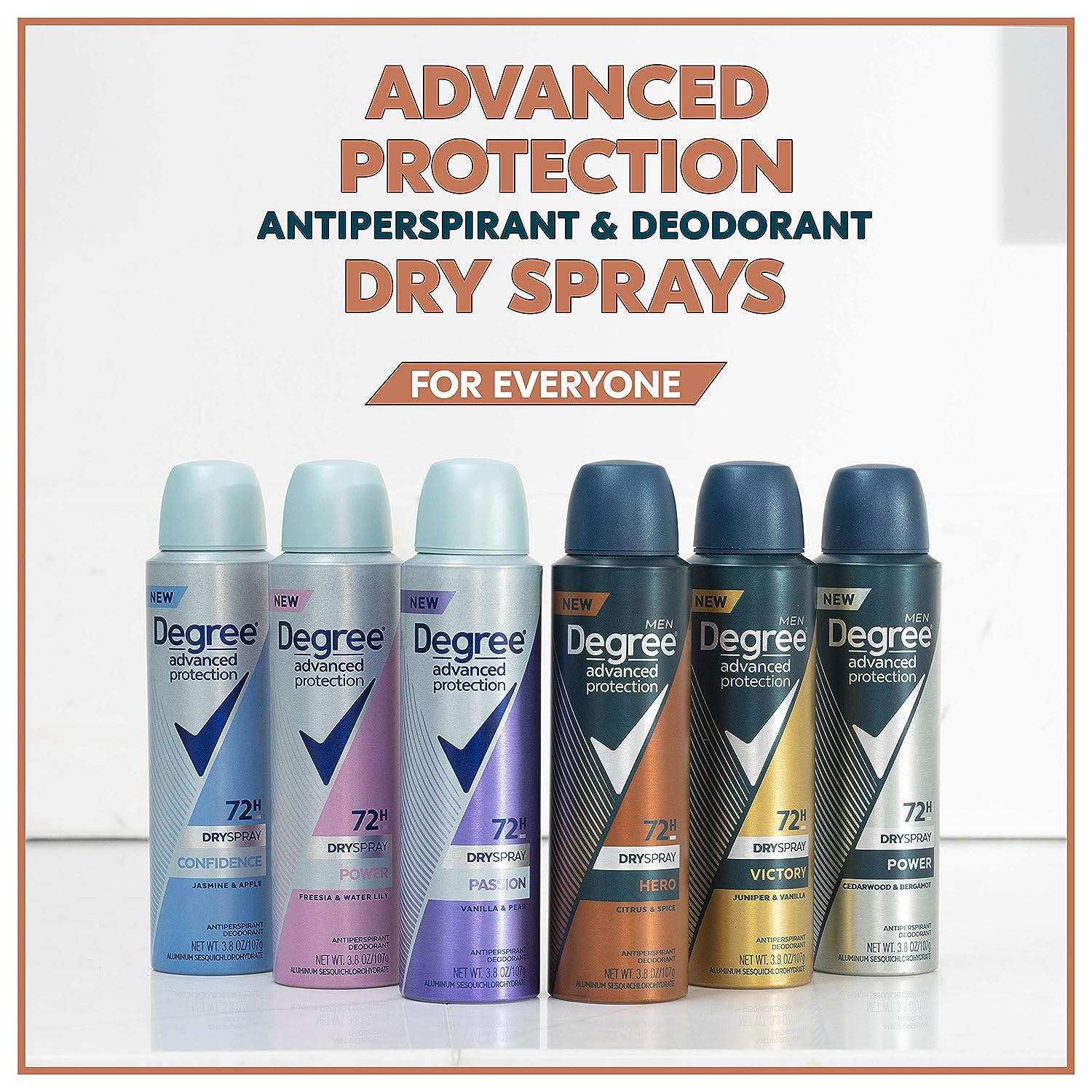 Degree Antiperspirant Deodorant Dry Spray 72 Hour Sweat and Odor Protection Hero Men's Deodorant Spray for Excessive Armpit Sweat, 3.8 oz, Pack of 3