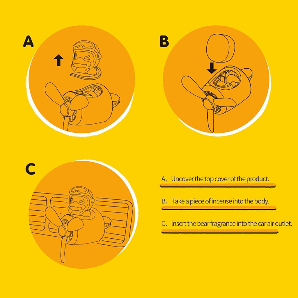 Cacacece Automotive Air Fresheners Cartoon Duck Pilot Car Air Outlet Creative Car Perfume Fragrance