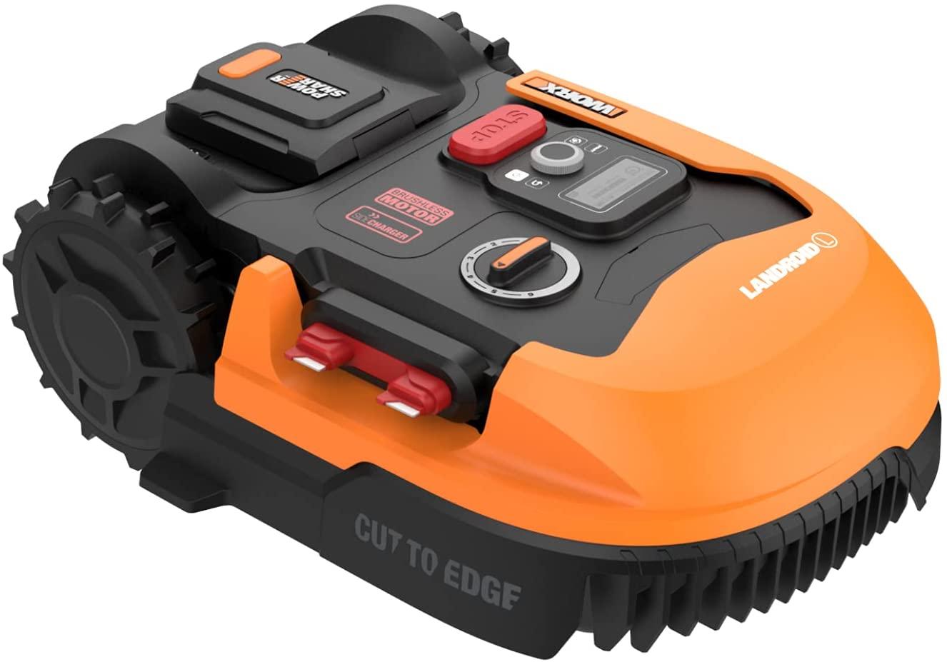 WORX WR155 20V Power Share LANDROID L 1/2-Acre Cordless Robotic Mower-6.0Ah Battery, Black and Orange