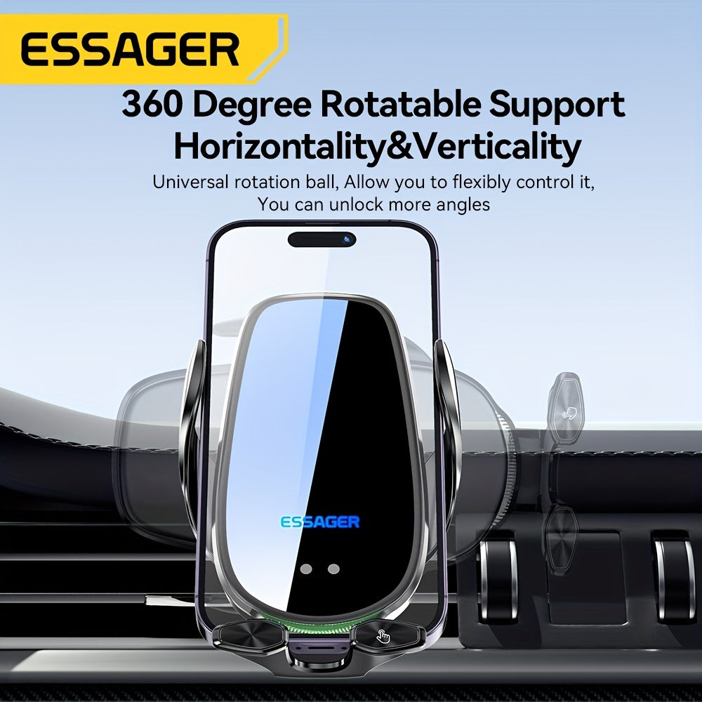 Essager Qi 15W Wireless Charger Car Phone Holder In Car Air Vent Mount For  14 13 12 X Pro Max Xiaomi Fast Charging Car Accessories, Office Accessories, School Supplies, Perfect Gift For Christmas Birthday