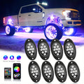 Rock Lights For Trucks, 4/6/8/10 Pods RGB LED Rock Lights With APP/Remote Control &amp; Music Mode,  For Pickup Off Road Jeep RZR SUV ATV UTV Car