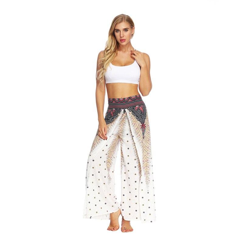 yoga casual slit wide leg pants