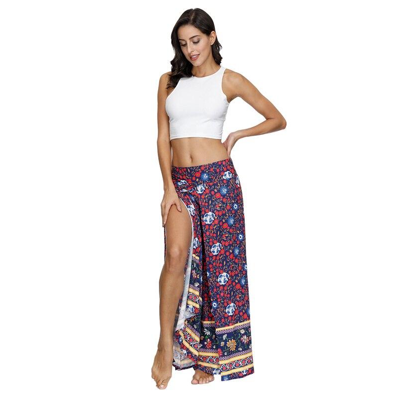 yoga casual slit wide leg pants