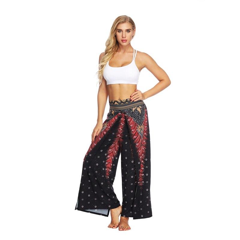 yoga casual slit wide leg pants