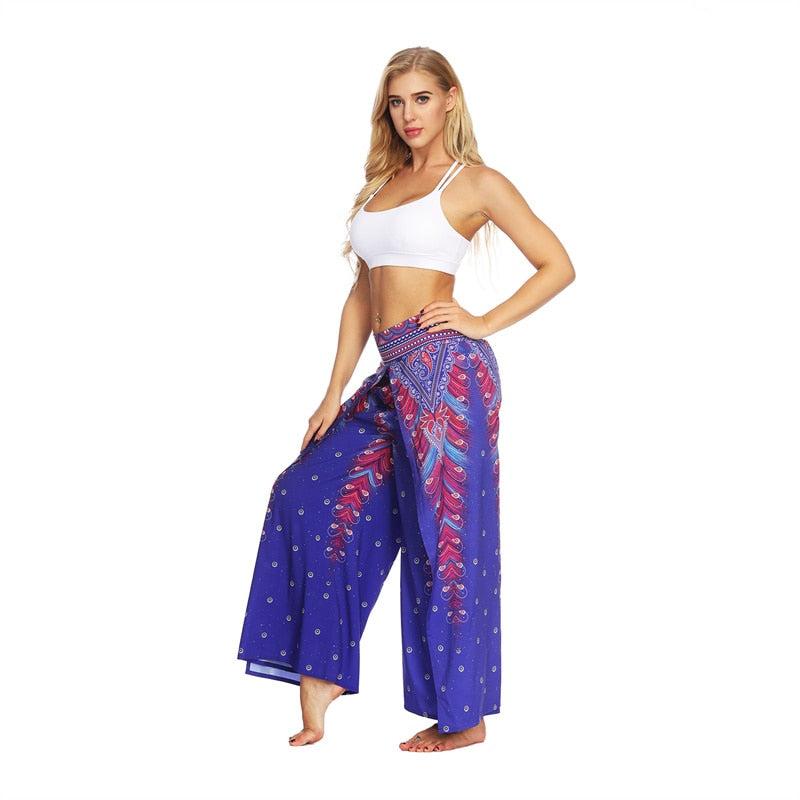 yoga casual slit wide leg pants