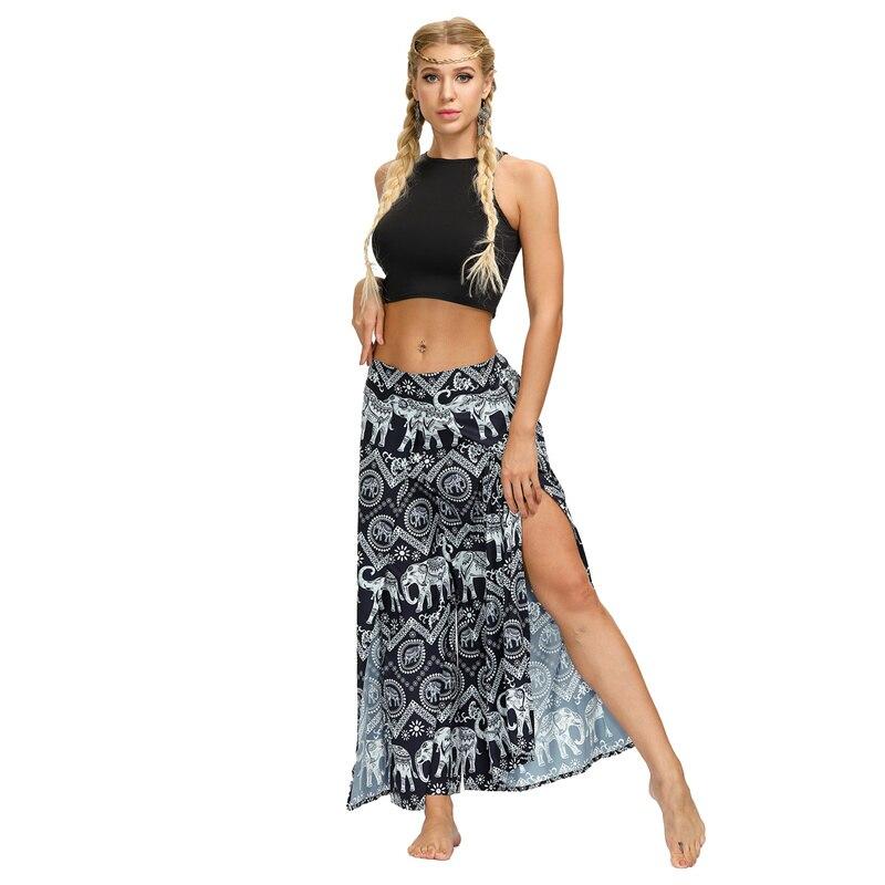 yoga casual slit wide leg pants