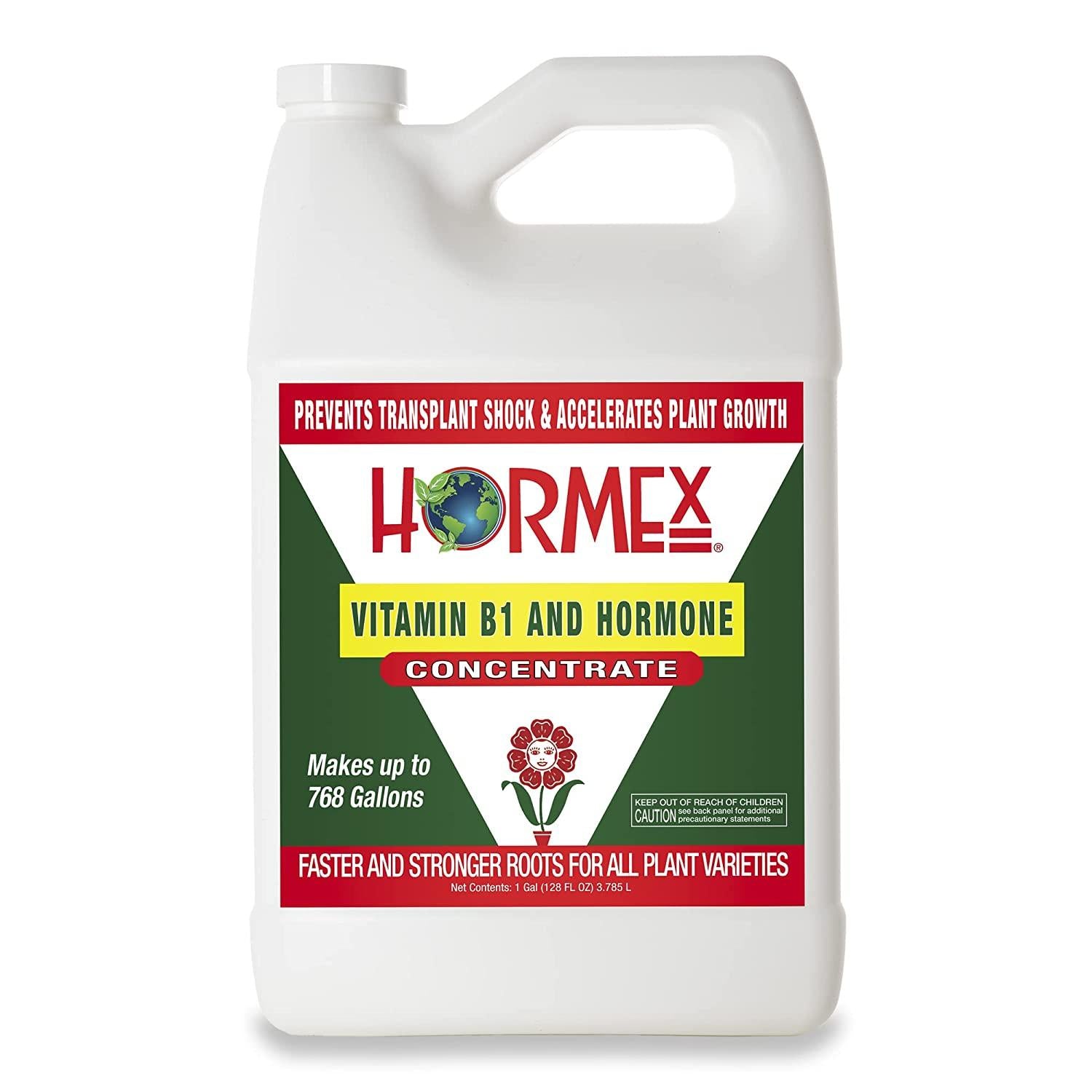 Hormex Vitamin B1 Rooting Hormone Concentrate | Prevents Transplant Shock | Accelerates Growth | Stimulates Roots | for All Plant Varieties and Grow Mediums Including Hydroponics (128 oz)