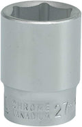 Yato Yt-1308 Deep Load Socket Of Size 27Mm &amp; Length 50Mm Suitable For 3/4 Inch Socket Wrench Set |Crv Chromium Satin Plated Steel|Socket Tool Box|Use: Home &amp; Mechanical Tools|Industrial/Power Tool