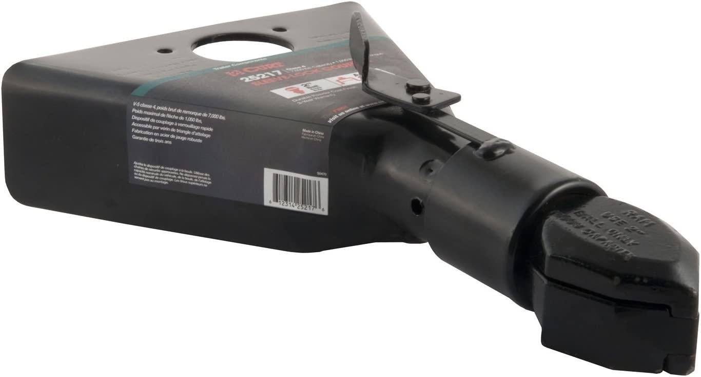 CURT 25217 Black A-Frame Trailer Coupler, 2-Inch Hitch Ball, 7,000 lbs