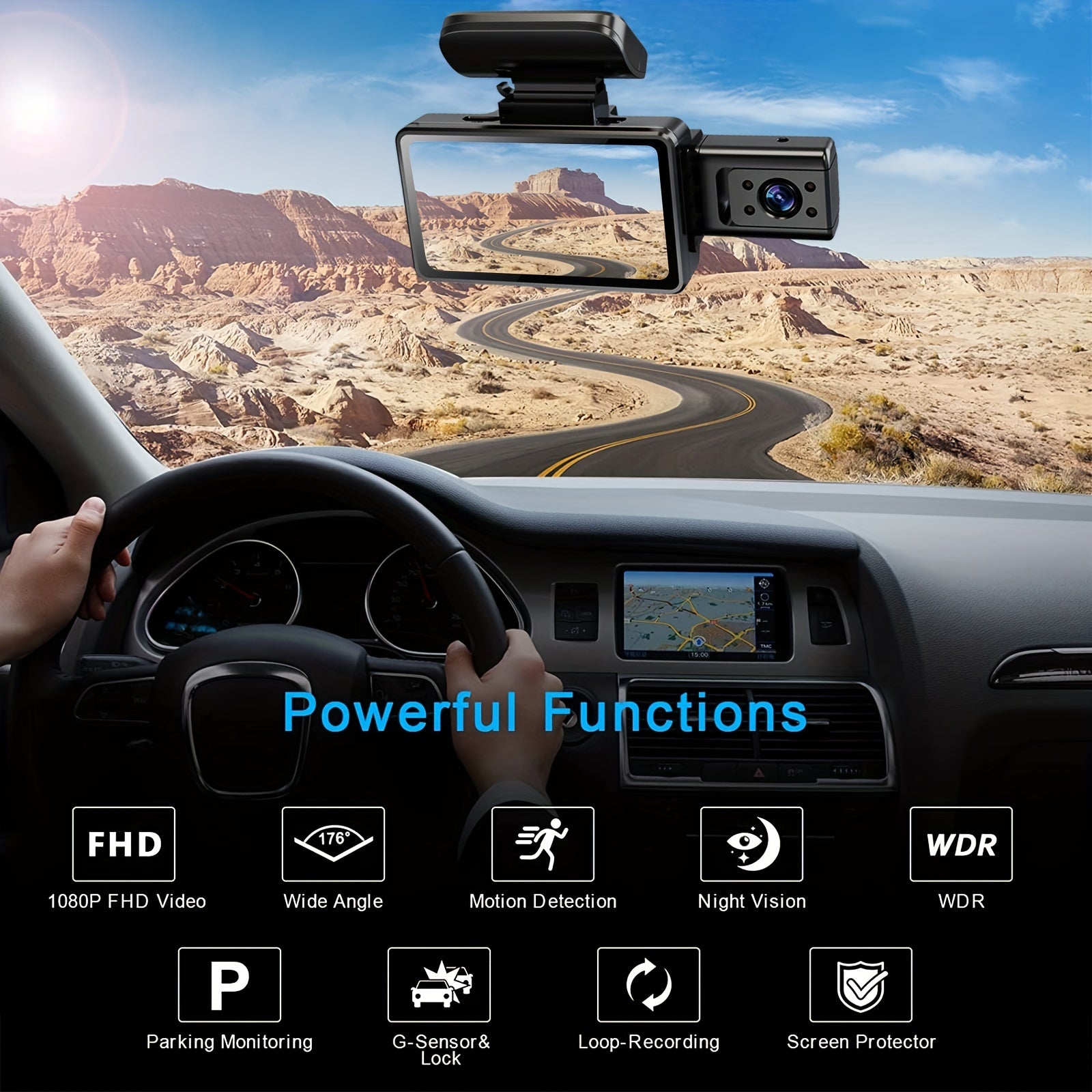 Dual Lens Dash Cam: Get Crisp 1080P Video Recording Day &amp; Night - 3.16 Wide Angle View!