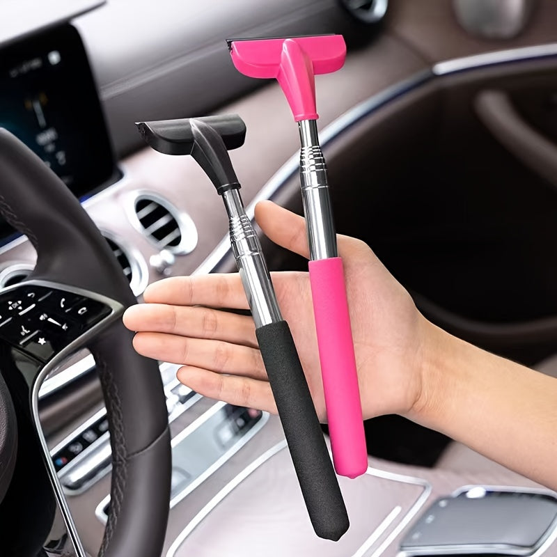 2-in-1 Retractable Portable Wiper: Perfect for Cleaning Car Rearview Mirrors, Gas Station Windows, Shower Glass &amp; Windshields!