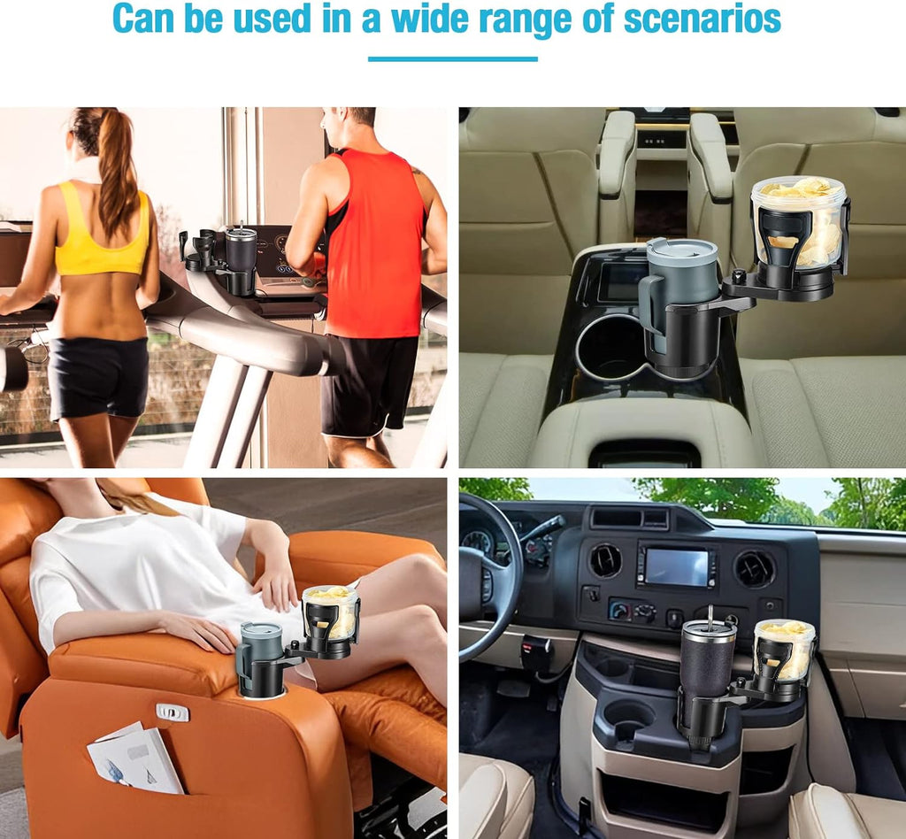 2 in 1 Large Car Cup Holder Extender Adapter THIS HILL with Adjustable Base&amp;Locking Function,All Purpose Cup Holder Expander for Car for Less Than 5.35" Large Bottles&amp;Drinks,2023 Upgraded