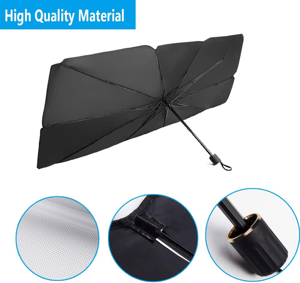 Coricha Windshield Sunshade Umbrella Brella Shade for Car Sun Shade Cover 31 * 57" As Seen on TV UV Block Front Window Heat Insulation Protection (Grey)