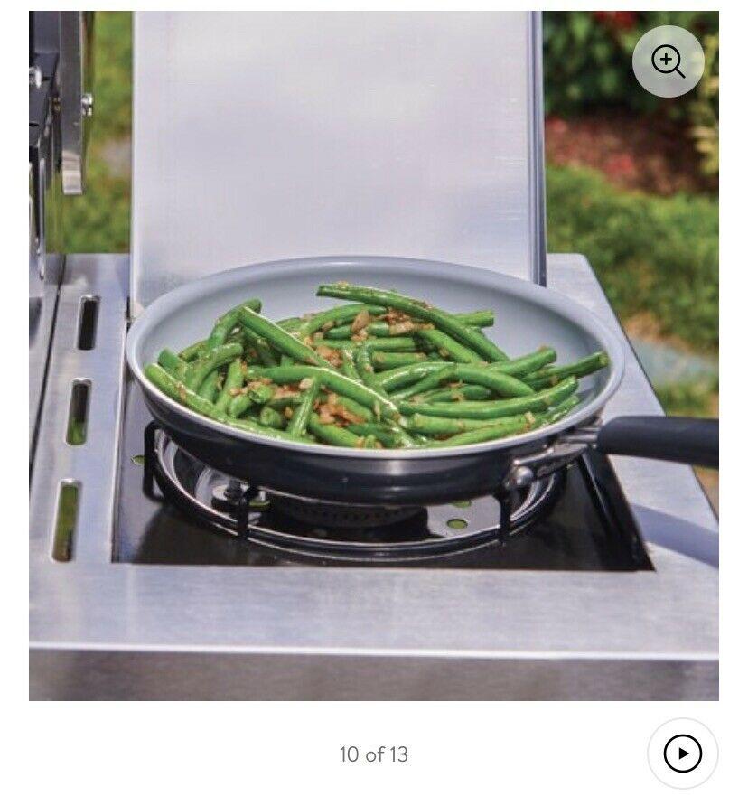 Deluxe  Steel Four-Burner Propane Gas Grill with Side Burner