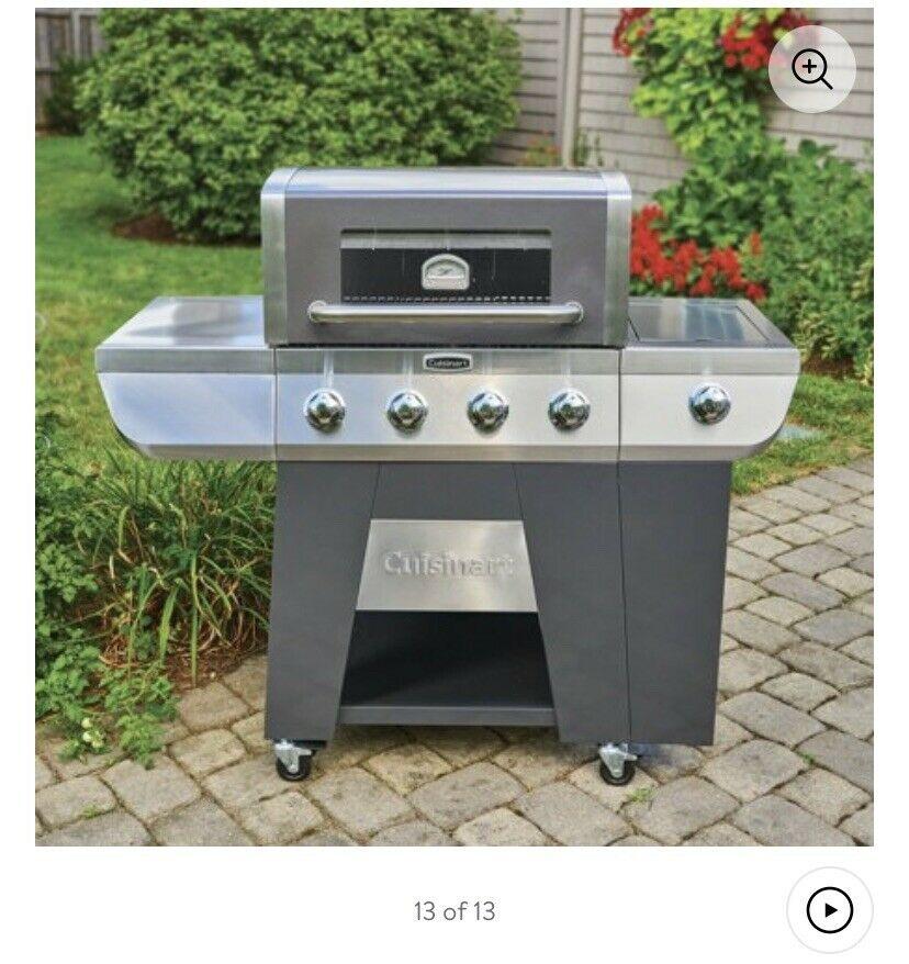 Deluxe  Steel Four-Burner Propane Gas Grill with Side Burner