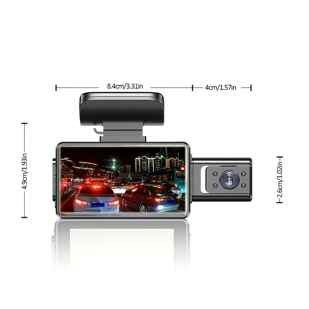 Dual Lens Dash Cam: Get Crisp 1080P Video Recording Day &amp; Night - 3.16 Wide Angle View!