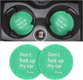 8sanlione 2 Pack Car Cup Holder Coasters, 2.75 Inch Non-Slip PVC Insert Cup Coaster, Anti-Scratch Auto Cup Mats for Women Men, Vehicle Interior Accessories for Car, SUV, Truck (D Light Green/2PCS)