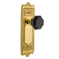 Egg &amp; Dart Plate 2-3/4 in. Backset Unlaquered Brass PassaHall/Closet Waldorf Black Door Knob