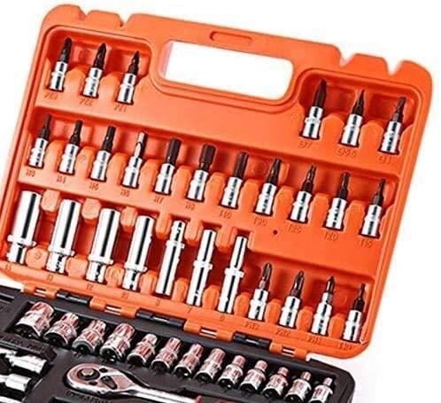 FMO53pcs Auto Car Combination Tool Wrench Set Batch Head Ratchet Pawl Socket Spanner Screwdriver Car Repair Tools Socket Wrench Sets,Hand Tool Sets