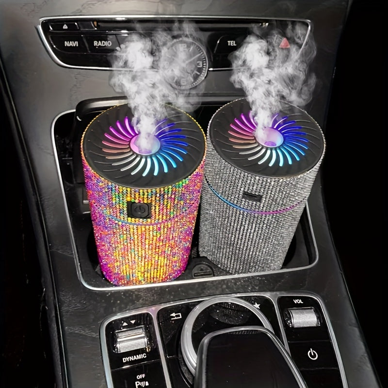 Elevate Your Car's Ambience with this Luxurious Rhinestone Humidifier &amp; Air Purifier!