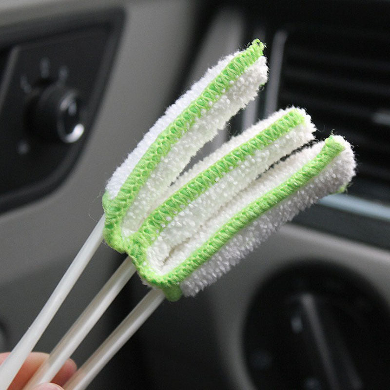 2-in-1 Air Conditioning Outlet Vent Brush Internal Cleaning Tools Interior Multi-purpose Dust Cleaner For Car