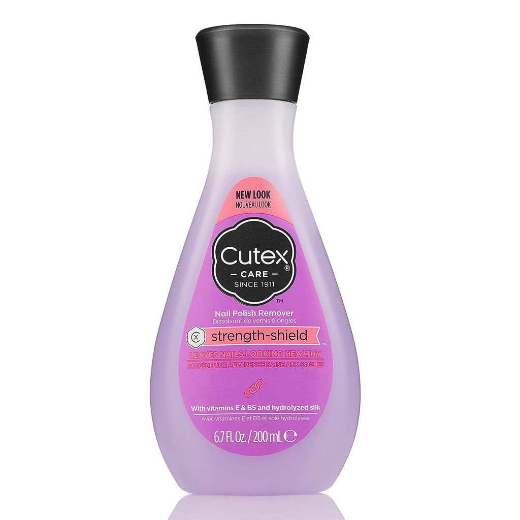 Cutex Nail Polish Remover, Strength Shield, Leaves Nails Looking Healthy, Contains Vitamins E, B5 &amp; Hydrolyzed Silk, 6.76 Fl Oz