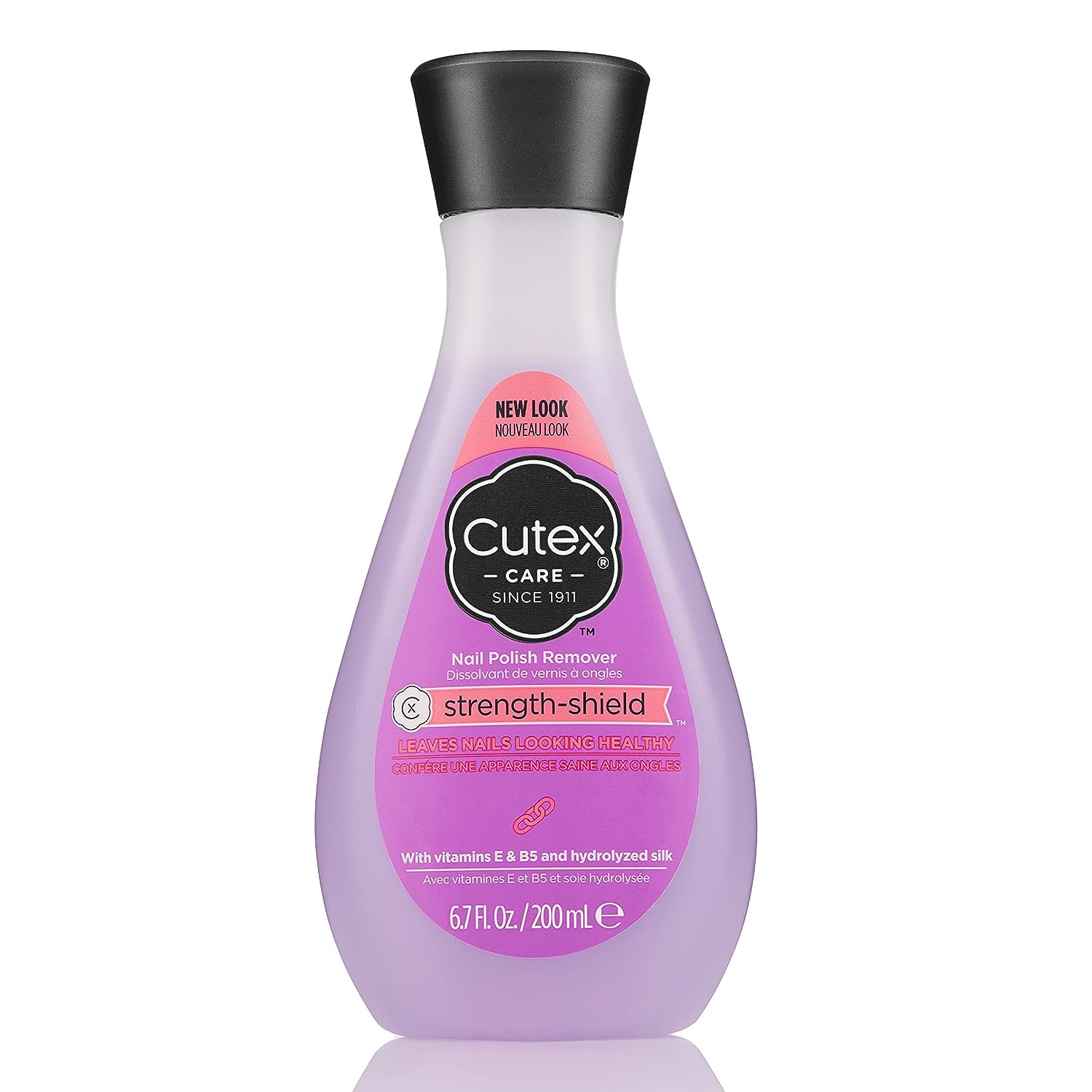 Cutex Nail Polish Remover, Strength Shield, Leaves Nails Looking Healthy, Contains Vitamins E, B5 &amp; Hydrolyzed Silk, 6.76 Fl Oz