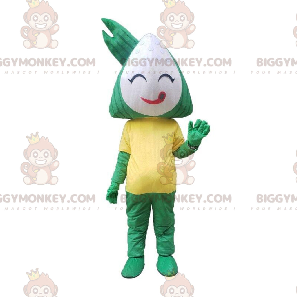 Zongzi's BIGGYMONKEYMascot Costume, White, Green and Yellow Chinese Dish
